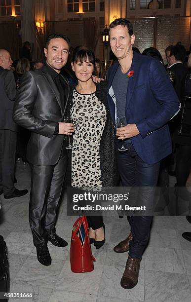 Vincent Simone, Arlene Phillips and Brendan Cole attends an after party following the press night performance of "Dance 'Til Dawn" at The The Waldorf...