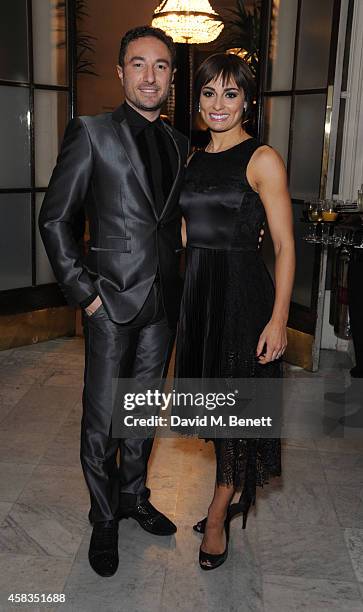 Vincent Simone and Flavia Cacace attends an after party following the press night performance of "Dance 'Til Dawn" at The The Waldorf Hilton Hotel on...