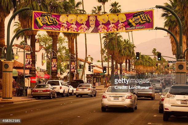 downtown palm springs - downtown palm springs stock pictures, royalty-free photos & images
