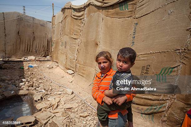 syrian refugee children - lebanese stock pictures, royalty-free photos & images