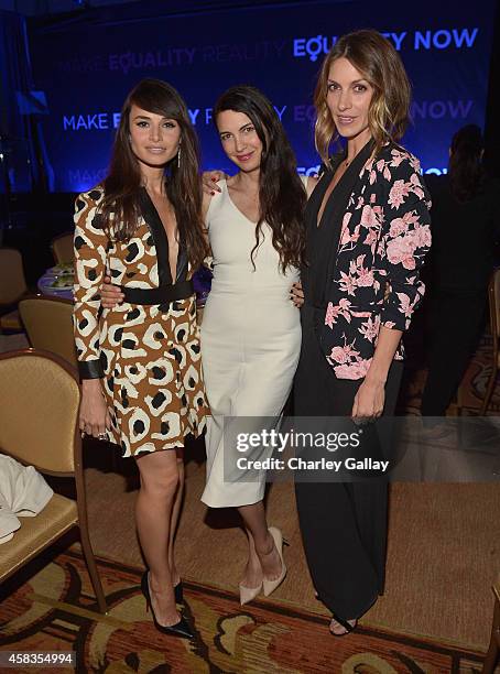 Actors Mia Maestro, Shiva Rose and Dawn Olivieri attend The Equality Now's "Make Equality Reality" Event at Montage Beverly Hills on November 3, 2014...