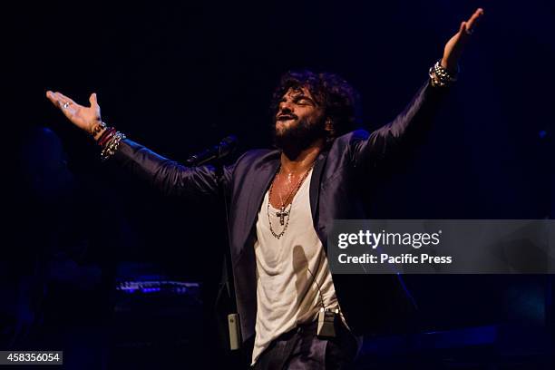 Italian singer, Francesco Renga performs live in a sold-out date " Tempo Reale Tour" concert at Colieum Theatre.