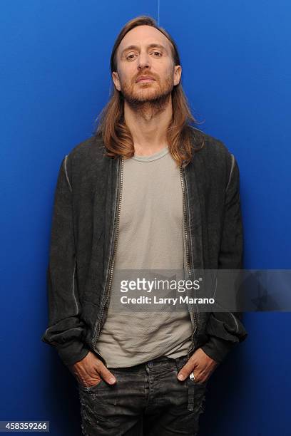 David Guetta poses for a portrait at Y 100 radio Station on November 3, 2014 in Miami, Florida.