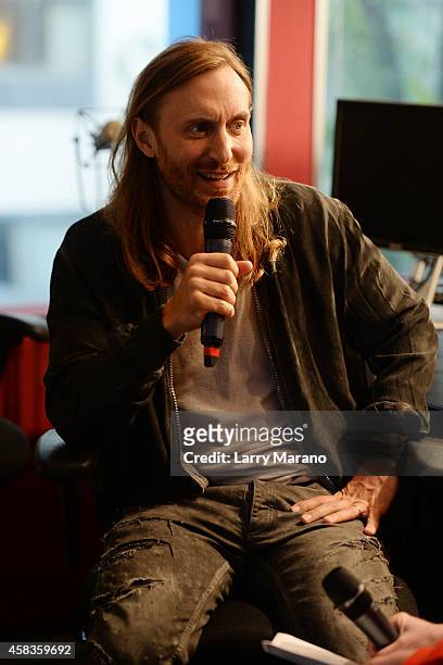 David Guetta visits radio Station 97.3 The Hits on November 3, 2014 in Miami, Florida.