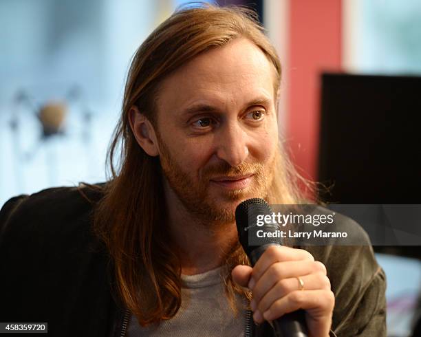 David Guetta visits radio Station 97.3 The Hits on November 3, 2014 in Miami, Florida.