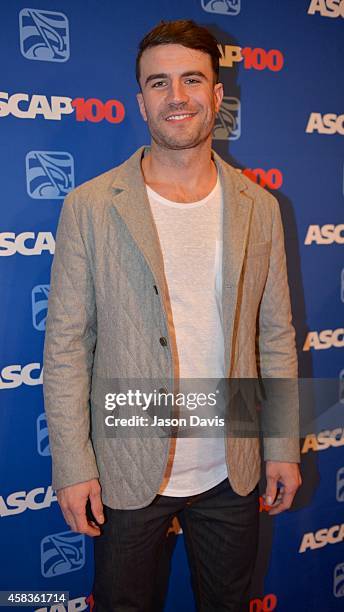 Recording Artist Sam Hunt arrives at the 52nd annual ASCAP Country Music awards at Music City Center on November 3, 2014 in Nashville, Tennessee.