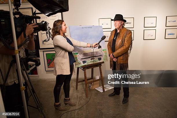 Musician / artist Neil Young attends his opening night reception for "Special Deluxe" at Robert Berman Gallery on November 3, 2014 in Santa Monica,...