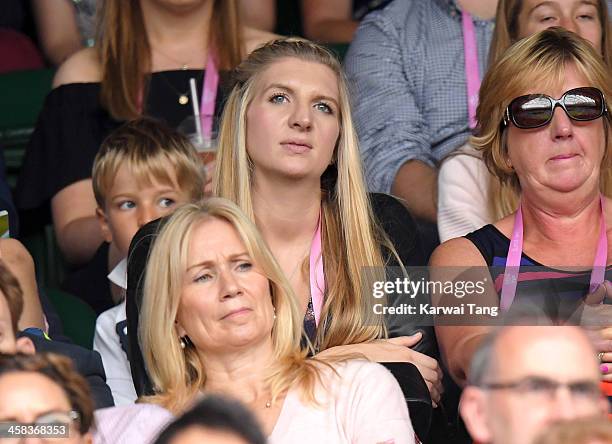 Rebecca Adlington attends day six of the Wimbledon Tennis Championships at Wimbledon on July 02, 2016 in London, England.