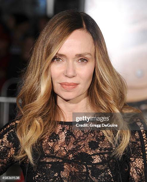 Actress Vanessa Angel arrives at the Los Angeles premiere of "Dumb And Dumber To" at Regency Village Theatre on November 3, 2014 in Westwood,...