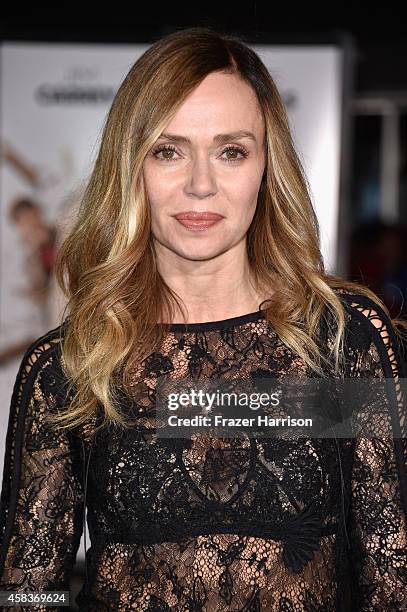 Actress Vanessa Angel arrives at the premiere of Universal Pictures and Red Granite Pictures' "Dumb And Dumber To" on November 3, 2014 in Westwood,...