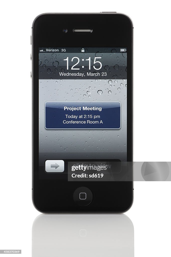 Meeting Reminder on Apple iPhone 4