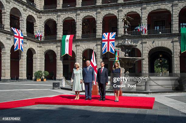 Prince Charles, Prince of Wales and Camilla, Duchess of Cornwall receive an official welcome from President Enrique Pena Nieto and the First Lady...