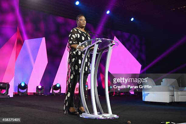 Sybrina Fulton, Trayvon Martin's mother, speaks onstage during the Mother's Moments of Courage panel at the 2016 ESSENCE Festival presented By...