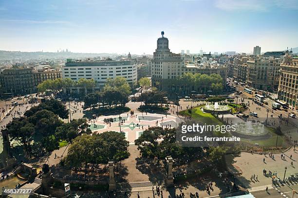 plaza de catalunya - catalonia square stock-fotos und bilder