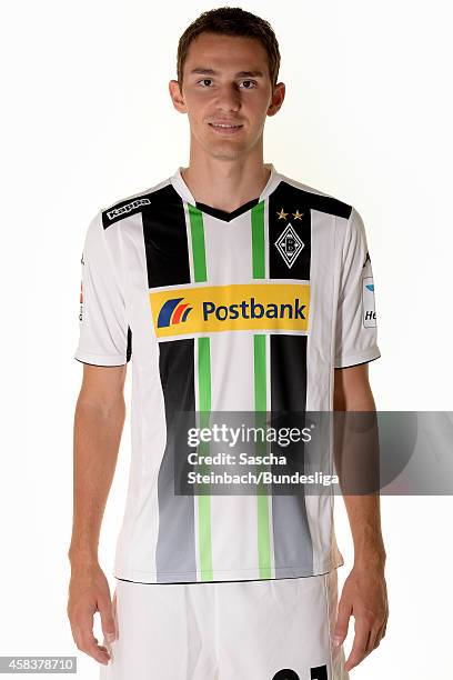 Branimir Hrgota poses during the Media Day of Borussia Moenchengladbach at Borussia-Park on July 10, 2014 in Moenchengladbach, Germany.