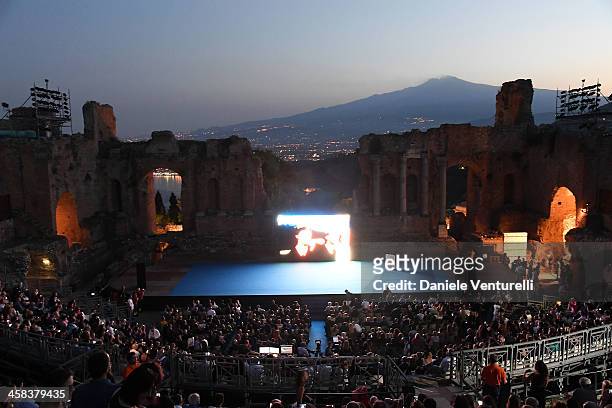 General view of Teatro Greco during the Nastri D'Argento on July 2, 2016 in Taormina, Italy.