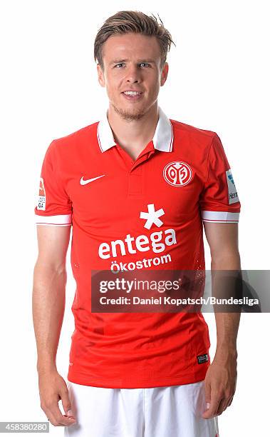 Nicolai Mueller poses during the DFL Media Day of 1. FSV Mainz 05 at Coface Arena on July 18, 2014 in Mainz, Germany.