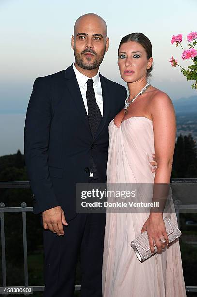 Marco D'Amore and Daniela Maiorana attend a cocktail party ahead of Nastri D'Argento on July 2, 2016 in Taormina, Italy.