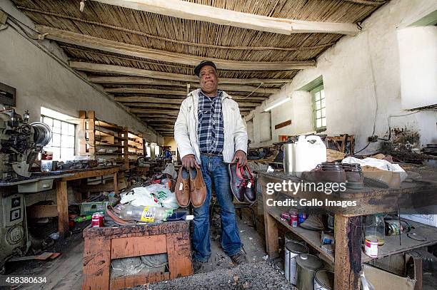 Arnold Gertse at the shoe factory on September 17, 2014 in Clanwilliam. Heuningvlei is a small village situated in the heart of the Cederberg...