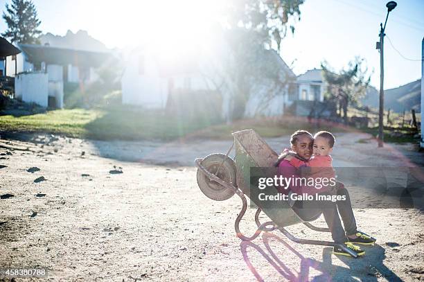 Children from Heuningvlei playing in the street on September 17, 2014 in Clanwilliam. Heuningvlei is a small village situated in the heart of the...