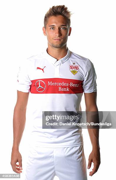 Moritz Leitner poses during the VfB Stuttgart Media Day on July 24, 2014 in Stuttgart, Germany.