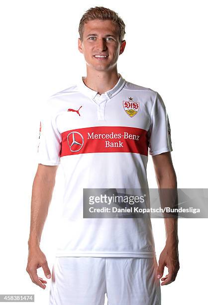 Daniel Schwaab poses during the VfB Stuttgart Media Day on July 24, 2014 in Stuttgart, Germany.