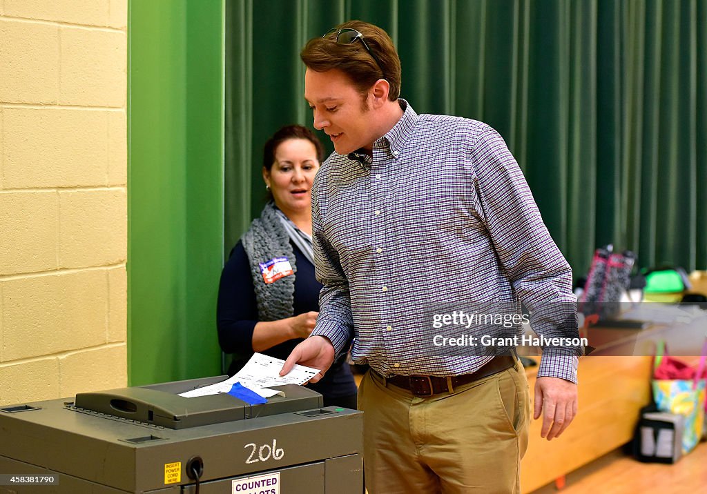 Congressional Candidate Clay Aiken Casts His Vote In The Midterm Elections