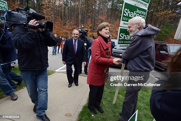 Sen. Jeanne Shaheen prepares to vote at Madbury Town Hall November 4, 2014 in Madbury, New Hampshire. Incumbent Shaheen is in a tight race with...