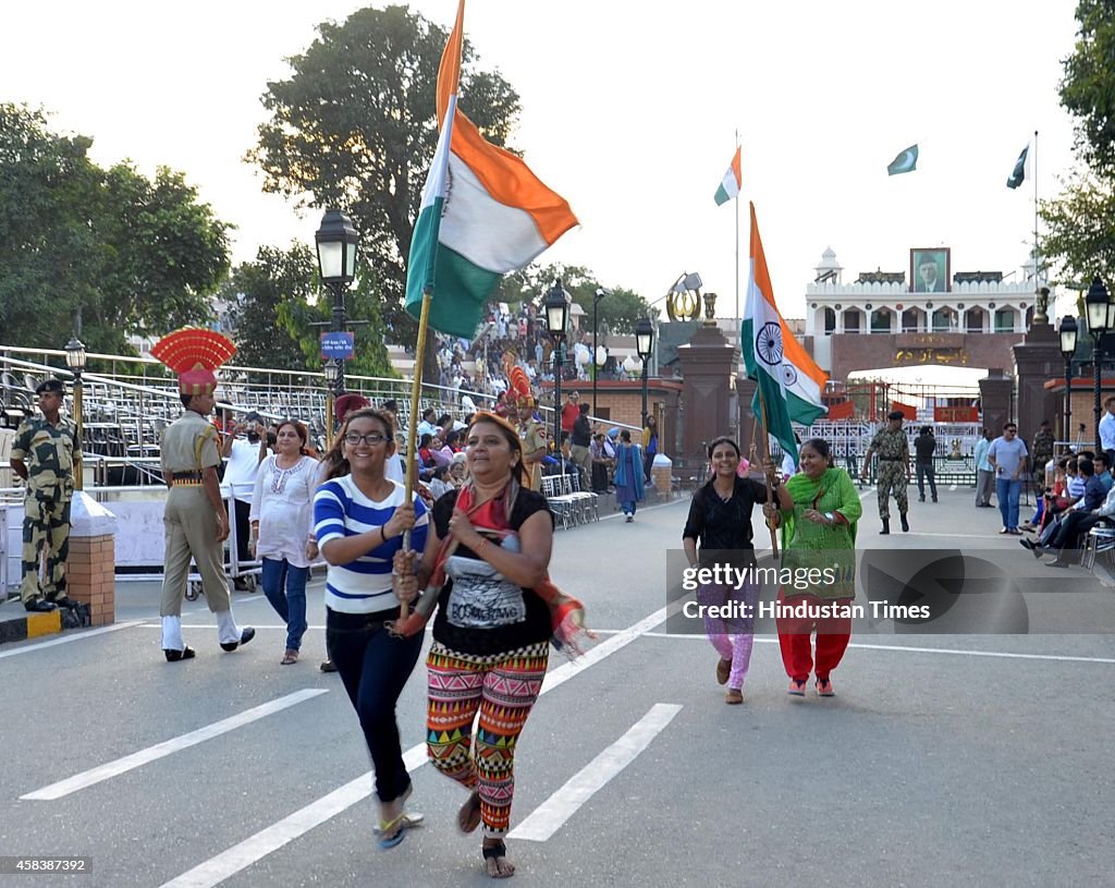 Beating The Retreat Ceremony At Attari-Wagah Border