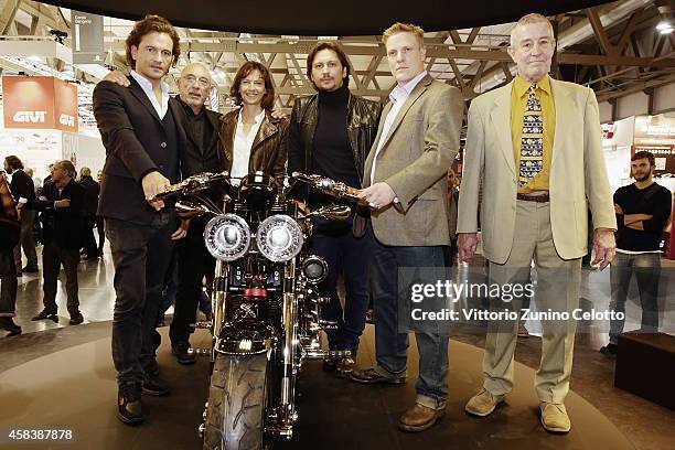 Matchless Board Member Manuele Malenotti, Matchless Chairman Franco Malenotti, Sophie Smith, Matchless Managing Director Michele Malenotti, Nicholas...