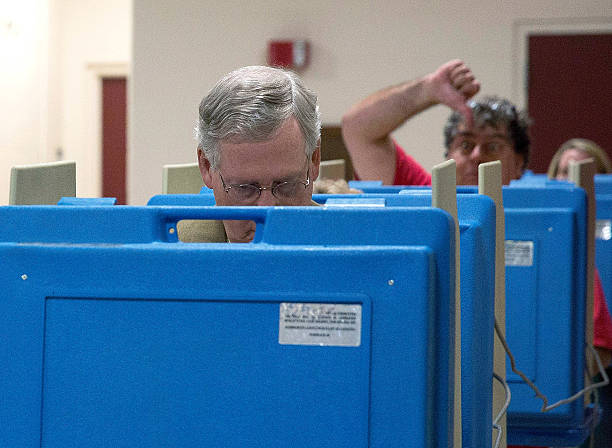 KY: Sen. Mitch McConnell (R-KY) Casts His Vote In Midterm Elections