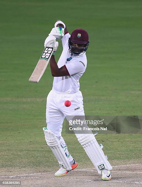 Darren Bravo of West Indies bats during Day Five of the First Test between Pakistan and West Indies at Dubai International Cricket Ground on October...