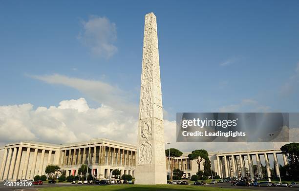 piazza guglielmo marconi presso eur - obelisk stock pictures, royalty-free photos & images