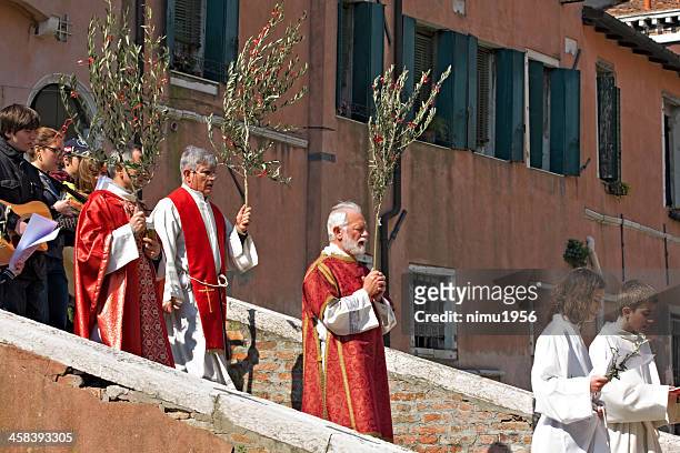 palm domingos procesión en venecia - jesus palm sunday fotografías e imágenes de stock