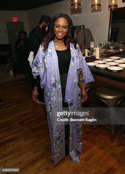 Journalist Gia Peppers attends the Soul Train Soul Food Vegan Dinner Party on November 21, 2016 in New York City.