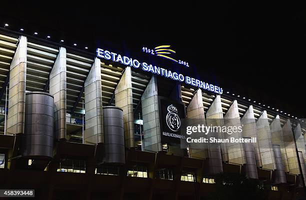 General view prior to the UEFA Champions League Group B match between Real Madrid CF and Liverpool FC at Estadio Santiago Bernabeu on November 4,...