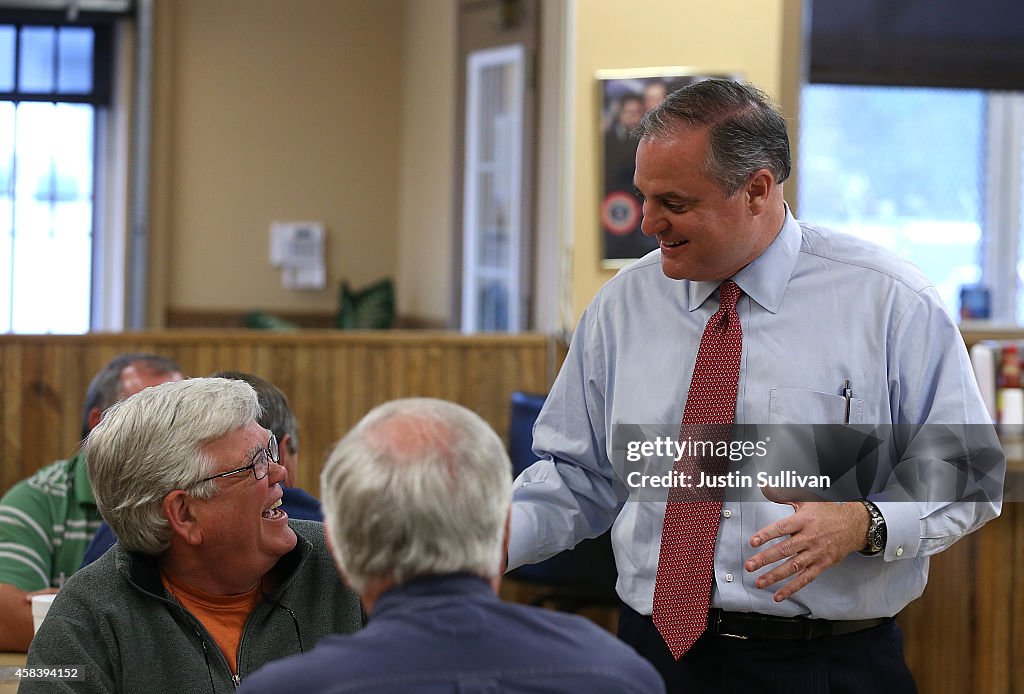 Incumbent Senate Democrat Mark Pryor Greets Voters On Election Day