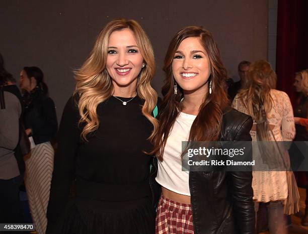 Sarah Darling and Cassadee Pope attend the CMT Next Women Of Country at City Winery Nashville on November 4, 2014 in Nashville, Tennessee.