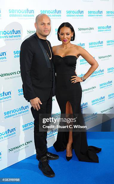 Melanie Brown and Stephan Belafonte attend the Serious Fun Gala at The Roundhouse on November 4, 2014 in London, England.