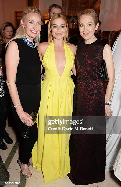 Meribeth Parker, Margot Robbie and Justine Picardie, Editor-in-chief of Harper's Bazaar UK, attend the Harper's Bazaar Women Of The Year awards 2014...