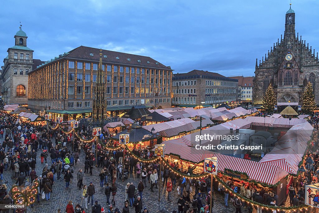 Christmas Market in the Hauptplatz, Nuremberg