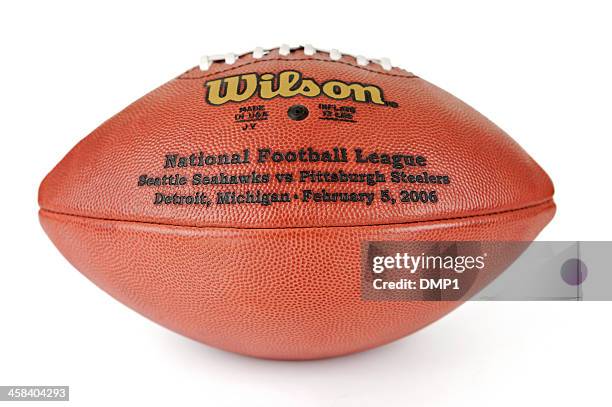 pelle football americano superbowl xl seattle seahawks contro pittsburgh steelers - afl ball foto e immagini stock