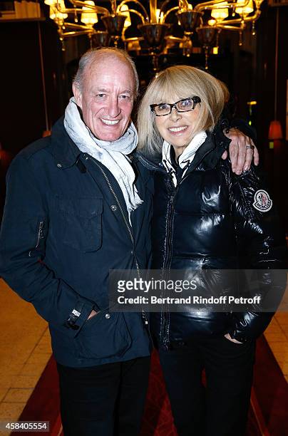 Pascal Desprez with his wife actress Mireille Darc attend Jean-Daniel Lorieux signs his Book 'Sunstroke' at the Art Bookshop of the 'Royal Monceau -...