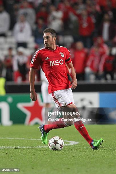 Benfica's defender Jardel Vieira during the UEFA Champions League match between SL Benfica and AS Monaco at the Estadio da Luz on November 4, 2014 in...