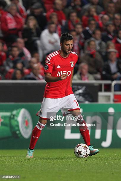 Benfica's midfielder Andreas Samaris during the UEFA Champions League match between SL Benfica and AS Monaco at the Estadio da Luz on November 4,...