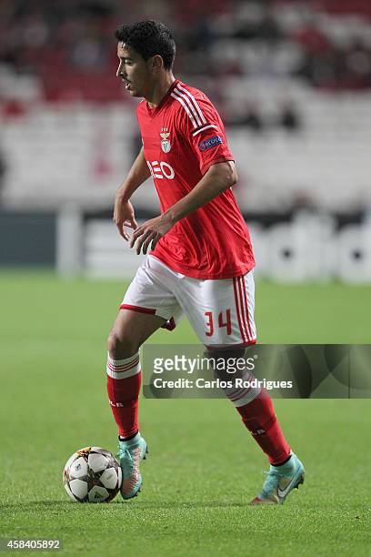 Benfica's midfielder Andre Almeida during the UEFA Champions League match between SL Benfica and AS Monaco at the Estadio da Luz on November 4, 2014...