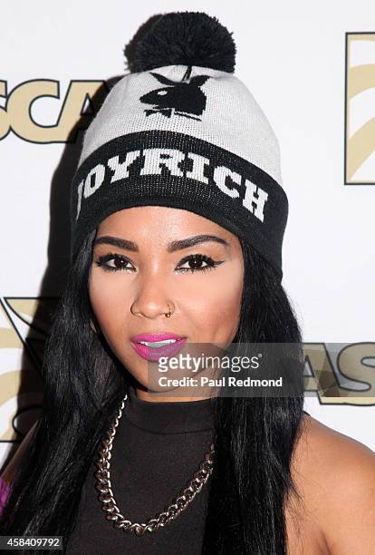 Recording artist Scotty Rebel of Rich White Ladies arriving at ASCAP's 6th Annual "Women Behind The Music" at Bardot on October 7, 2014 in Los...