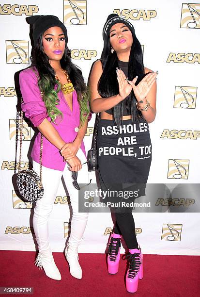 Recording artists Tokyo Diva and Scotty Rebel of Rich White Ladies arriving at ASCAP's 6th Annual "Women Behind The Music" at Bardot on October 7,...