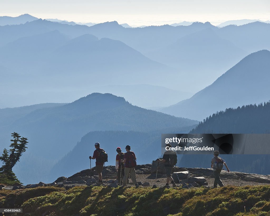 Hikers on a Mountain Trail