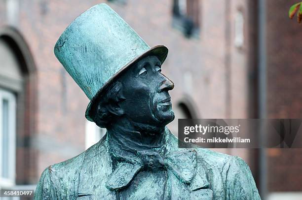 statue of the famous danish author hans christian andersen - hans christian andersen stock pictures, royalty-free photos & images